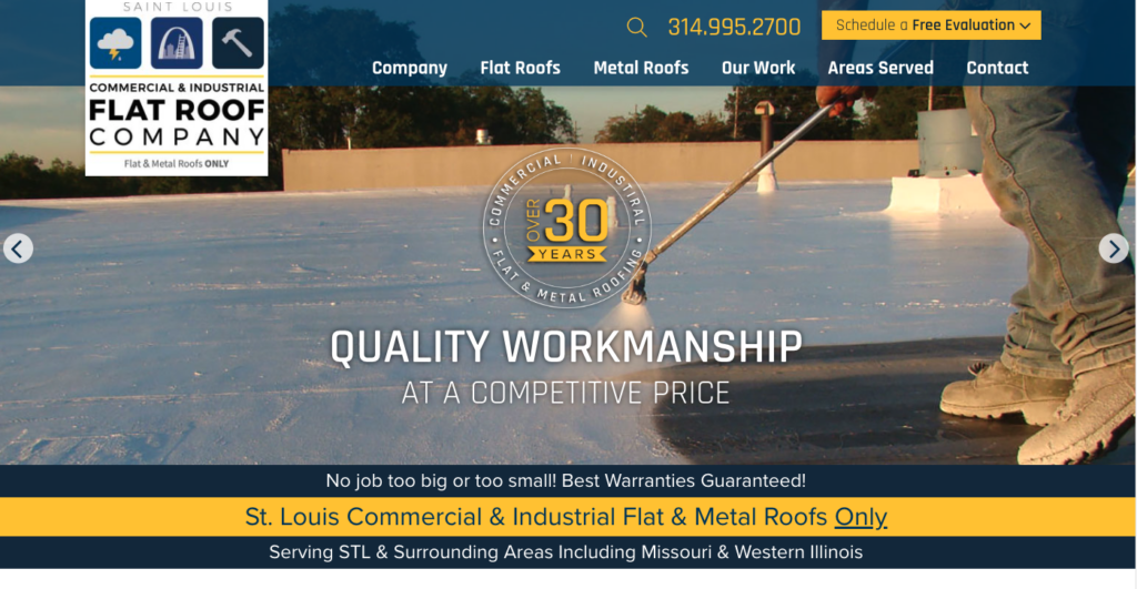 image of The Flat Roof Company website
